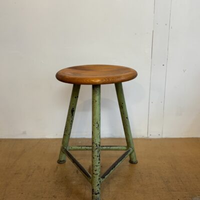 Vintage Industrial Tripod Stool , Czechoslovakia 1950's