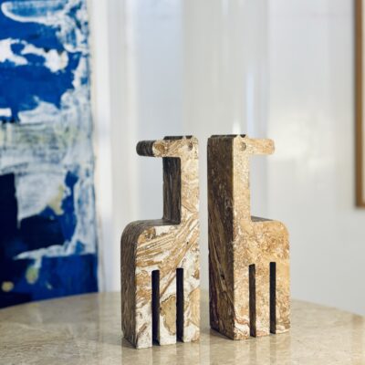 Frattelli Mannelli Travertine Giraffe Sculpture Enzo Mari